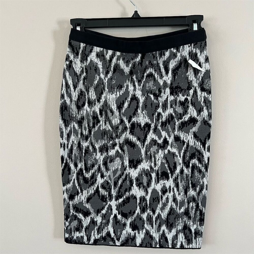 Rachel Roy Women's XS Gray Snakeskin-Print Pencil Skirt Knee Length